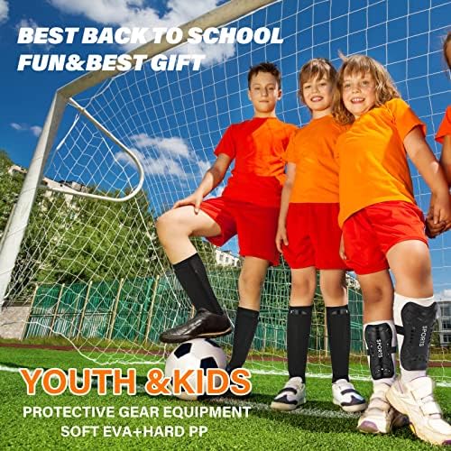 Фудбал Шин чувари за деца Младински мали деца за сјајни плочки со ракави за 3-15 години на возраст за момчиња Фудбалски игри