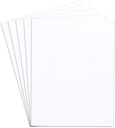 Белата Лен Текстура Специјалитет Картон | Празно Дебели 8 1/2 X 11 Тешка Категорија Картичка Акции За Свадба Покани, Соопштенија,