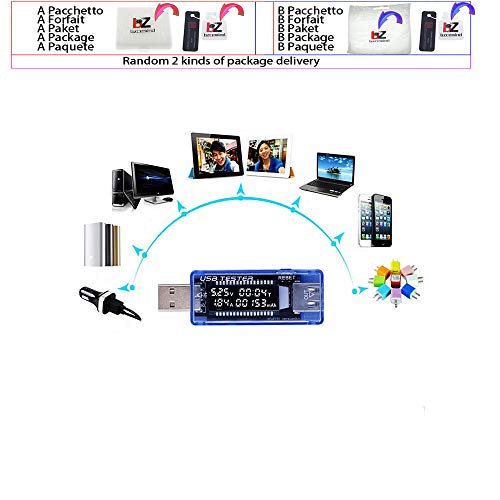 Дигитална USB мобилна моќност за полнење Тековен напон на напон, мини USB полнач Доктор Voltmeter amtermet QC2.0 3.0 4-20V 15% од, сина