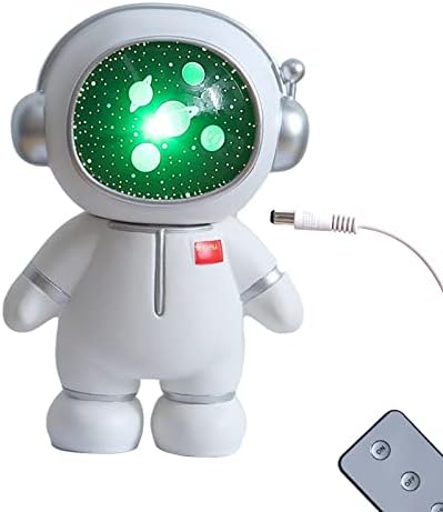 Leasote астронаут предводена ламба за проекција, USB Starry Sky Projector Astraster Piggy Bank For Dirgs, Spaceman Money Box Coin