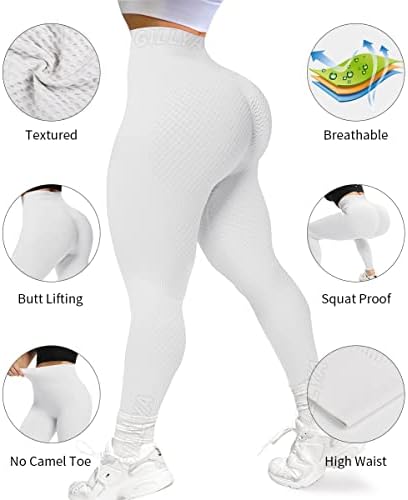 Gillya Butt Lift Yoga панталони Беспрекорни искривени хеланки за задник, кревање текстуран анти-целулит плен за кревање Tik Tok Healgings