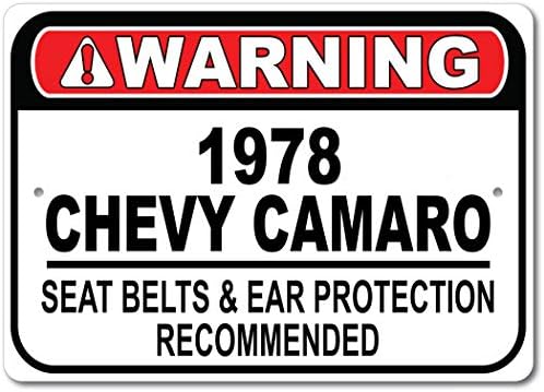 1978 78 Чеви Камаро Безбедносен Појас Препорача Брз Автомобилски Знак, Метален Гаражен Знак, Ѕиден Декор, Гм Автомобилски Знак -