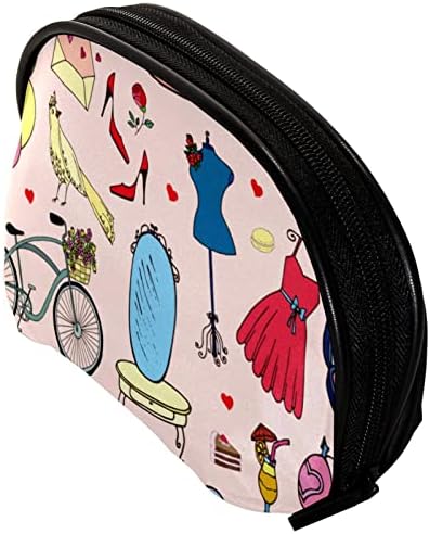Мала Торба За Шминка, Патент Торбичка Патување Козметички Организатор За Жени и Девојки, Цртан Филм Париз Пејзаж Прекрасна Ајфеловата Кула