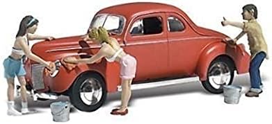 Suds &засилувач; Сјај 1940 Форд купе w/Фигури Перење Автомобил N Скала Шума