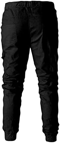 Карго панталони за мажи, машки карго панталони обични памучни џогер мулти џебови на отворено за пешачење со џемпери