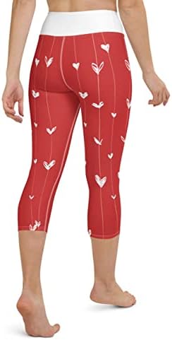 Iius Valentines Day Healgings женски срцеви печати со висок пораст јога што работи со меки четкани затегнати тренинзи за фитнес