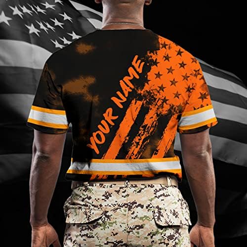 Стил ХИВИС боја на американска кошула со знаме со висока видливост за мажи за жени безбедносни кошули работна облека за тркачи, пешаци, патриотски 2