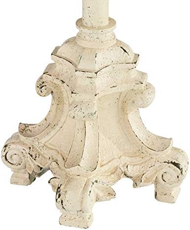 Регенс Хил Француска земја Традиционална свеќа за свеќници, ламба Гроздобер 34 Висока слонова коска од бела метална решетка Двојна сенка за дневна соба куќа дома вл
