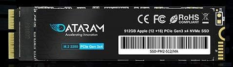 Dataram 512GB M. 2 M-Клуч PCIe NVMe SSD за 2013-16 MacBook, Mac Pro, Air, Mini, iMac