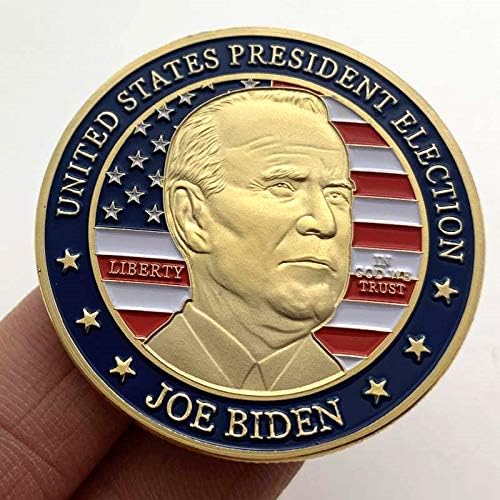 46 ти Американски Претседател Џо Бајден 2020 Претседателска Кампања Изборна Комеморативна Новина Предизвик Монета Златна Боја