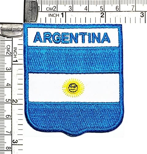 Кленплус 3 парчиња. 2. 6Х2, 3 ИНЧИ. Земја Аргентина Знаме Печ Знаме Амблем Униформа Шие Железо На Закрпи Плоштад Облик Знаме Мода