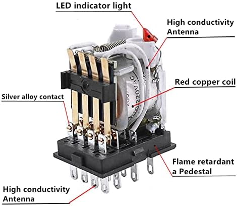 TPUOTI 1 Сет MY4NJ Мали Електромагнетни Реле Моќ Реле DC12V AC12V DC24V AC24V Серпентина 4NC DIN Железнички 14 пина+Мини Реле