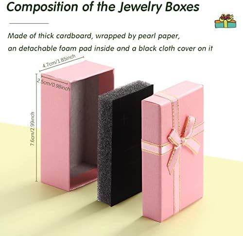Кутија за подароци за накит поставени мали празни кутии за подароци декоративни пакувања за накит со лакови од картонски кутии