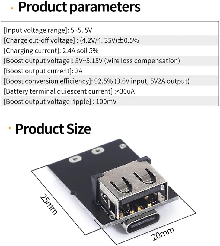 Teyleten Robot Type-C USB 5V 2A Boost Converter Step-Up Module Module Lithium Battery Carting Parting Parter LED дисплеј USB за полнач за DIY