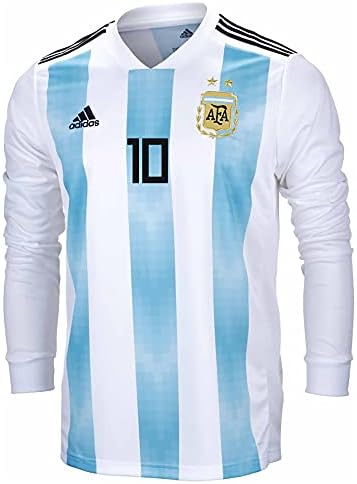Меси 10 Аргентина Дома Дома со долг ракав Фудбал Jerseyерси- 2018/19