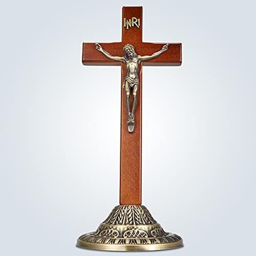Achibang Crucifix Wallиден крст, католички дрвени крстови wallидни декор - 12 инчи