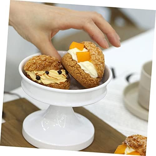 Абаодам Торта Торт Тркалезна декоративна лента за садови за чаши, бела торта стои со чаша стапала десерт чаша десерт држач за десерт метал