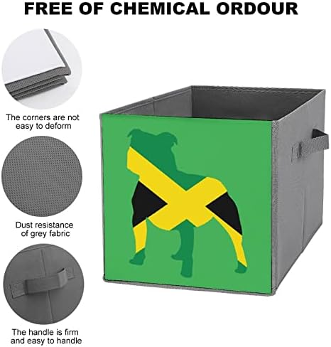 Знамето На Јамајка Склопувачки Канти За Складирање Основи Преклопни Коцки За Складирање Ткаенини Кутии За Организатори Со Рачки