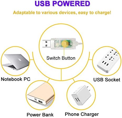 Chalpr USB Fairy String Lights, 2 пакувања 50 LED 16,4ft LED стринг светла, топол бел светулец USB приклучок во ryвездени светла со далечински,