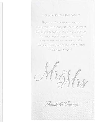 Криски сребро г-дин и г-ѓа вечера салфетки за венчавки за салфетки заменете ви благодарам картичка за еднократна употреба Декоративни