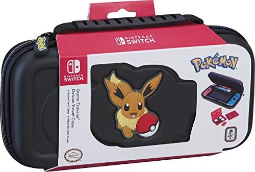 Официјално лиценциран Nintendo Switch Pokémon Case Case - Заштитно луксузно патување за патување - лого на гума Eevee