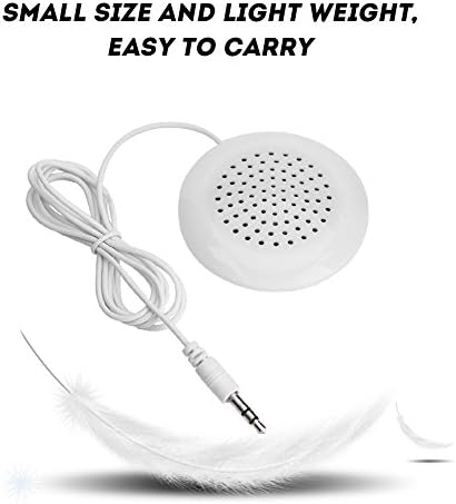 Звучник за перница од зерон, звучник за мини перница од 3,5 мм, под звучник за перница за MP3 телефон преносен ЦД - Бело