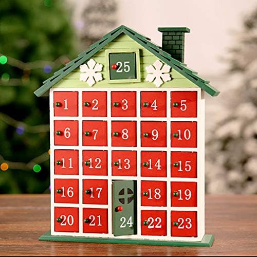 Божиќна Празнична Декорација Божиќен Дрвен Календар За Доаѓање Со Врата 24 Дневна Божиќна Кутија За Бонбони За Деца