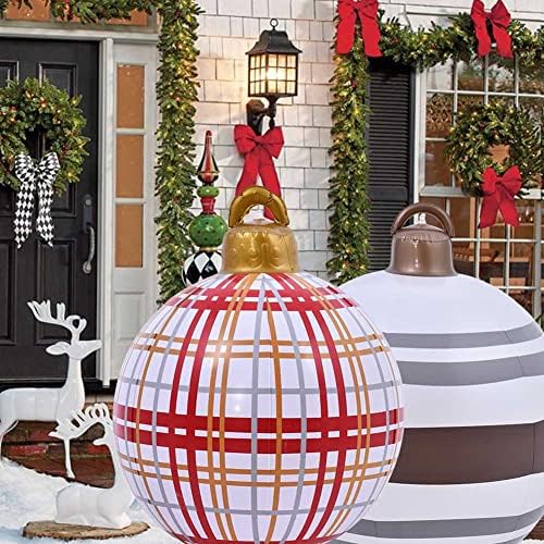 Декорации за новогодишни украси на елката на Лалео, Божиќни украси на отворено, 24 инчи надувување топка за очекување уникатни ПВЦ Божиќни