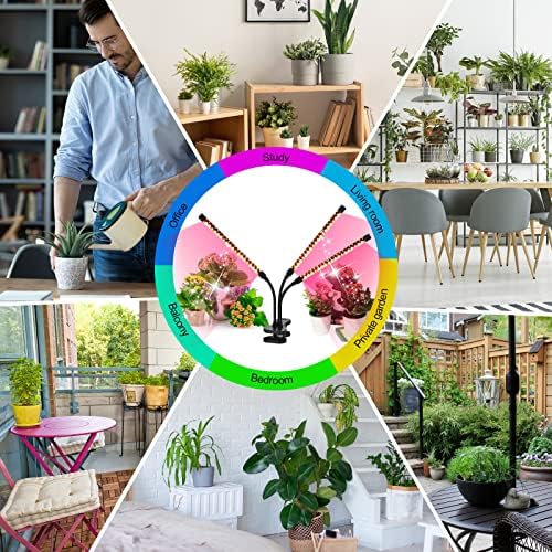 Syeioraom Grow Lights за растенија во затворен простор, 3 главни клипови со целосен спектар LED растителни светла, прилагодливи гушави, хоризонтални растителни светла за раст?