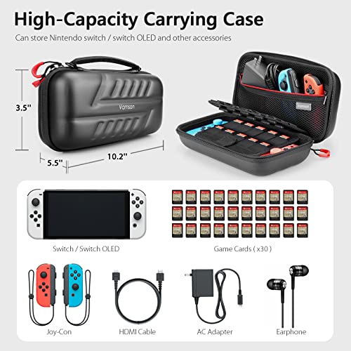 Вамсон Торбичка За Носење За Nintendo ПРЕКИНУВАЧ/Прекинувач OLED, Заштитна Футрола За Патување Со Тврда Обвивка Одговара На Оригинални