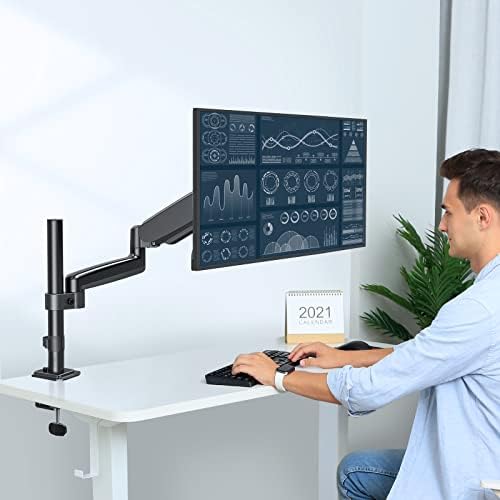 Mount Pro Single Monitor Mount Stand, Gas Spring Spring Height Monitor Monitor Monitor Mount, VESA Bracket за екран на компјутерски