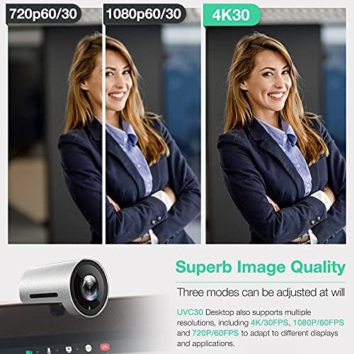 Систем за видео конференција yealink CP700 звучник и UVC30 4K веб -камера Веб -камера со тимови за микрофон