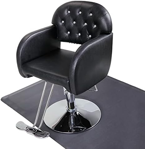 Mgwye бербер стол ПВЦ кожа со дијамантски фризерски стол хидрауличко кревање салон за убавина стол црно