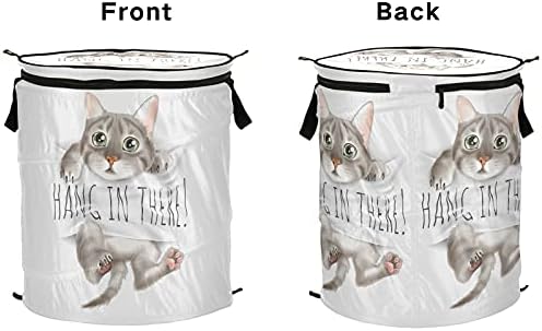 Смешна симпатична мачка се појавува алишта за перење алишта со капаче за преклопување на капакот за складирање на капаци за бања за кампување