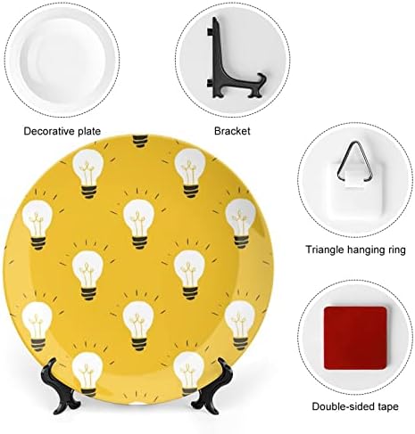 Жолта сијалица Смешна коска Кина Декоративна чинија тркалезни керамички плочи занает со приказ за украси за домашна канцеларија