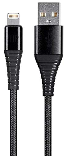 Моноприс Епл Мфи Сертифицирани Молња НА USB Тип На Полнење &засилувач; Синхронизација Кабел - 1.5 Нозе-Црна | Најлон-Плетенка, Трајни, Kevlar - Армирано-Atlasflex Серија
