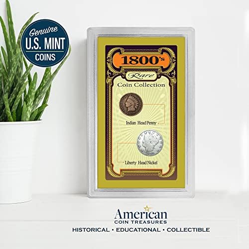 Американски Паричка Богатства 1800 Ретки Денар И Никел Вистински Сад Монета Колекција Во Сонично Запечатени Акрилик