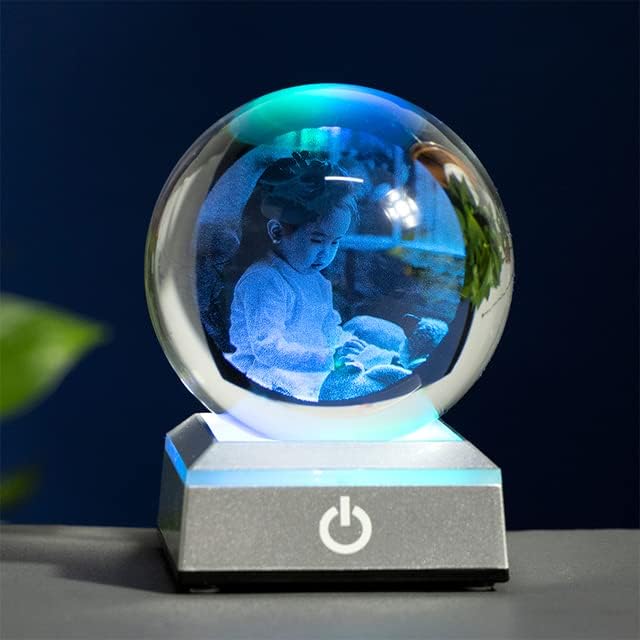 Xiaojia стакло фото топка Персонализирана кристална сфера ласе гравура прилагодена глобус додатоци за домашни украси бебе Фото стакло