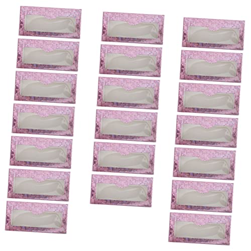 Fomiyes 20 парчиња лажно пакување на трепките за пакување розово сервирање сад за хартија за хартија за трепки за трепки лажно куќиште за трепки