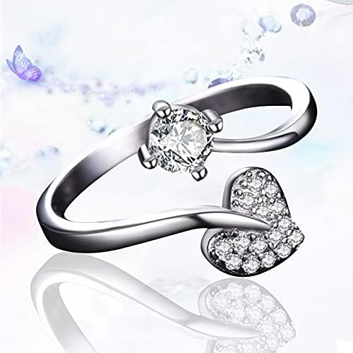 Прстени за венчавки и ангажмани се лизгаат бели дами чист имитација прстен сребрен бакарен прстен позлатен loveубов прстени