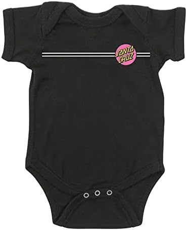 Санта Круз други кратки ракави со кратки ракави едно парче маица за новороденчиња, црна, 6 месеци