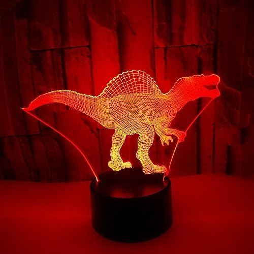 Диносаурус Модел Ноќ Светлина Играчки 3D Оптичка Илузија Светилка Со Допир &засилувач; Далечински Управувач &засилувач; 16 Бои Менување