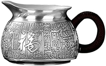 Кинески чај сет за возрасни, стерлинг сребрен чајник сет со 1 чај котел за шпорет на врвот, мини чајник, 1 фер чаша и 6 кинески церемонија