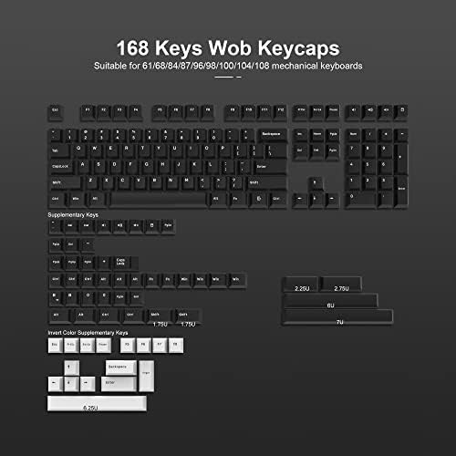 Wob Keycaps 168 Копчиња, Двоен Шут PBT Прилагодено Тастатура Сет И OUTEMU Тастатура Прекинувачи, 35pcs Пакет