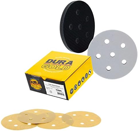 Дура -злато 5 дискови за пескарење - 220 решетки - 5 шема на дупки и подлога за интерфејс со мека густина
