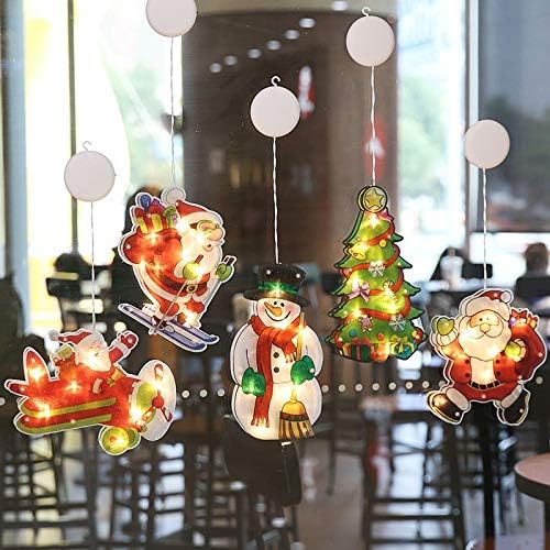 NC Божиќни декоративни светла Декорација за одмор Продавница за прозорецот на прозорецот за вшмукување чаша ламба ламба Планисантата