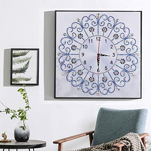 Дијамантски сликарство DIY 5D специјален облик rhinestones, Abeuty White Mandela Floral часовник, делумна вежба кристална дијамантска