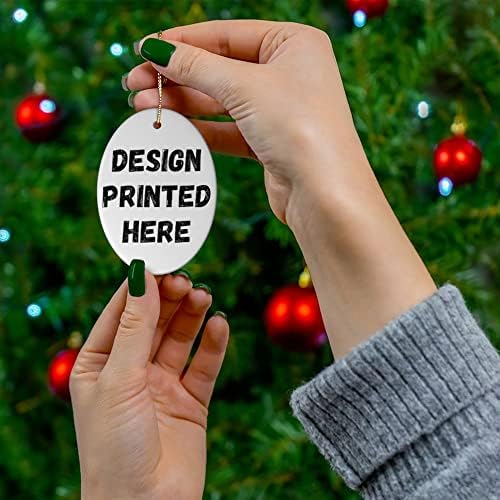 Смешен златен ретривер бело персонализирано име подароци 2023 украси за новогодишна елка овална керамика