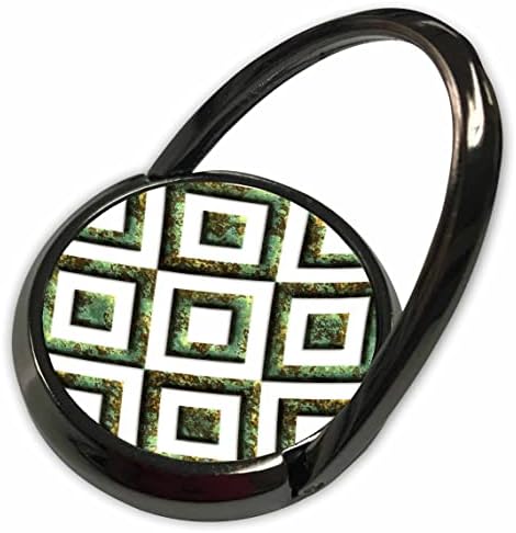 3drose зелена слика на потресен дијамант украсен геометриски шема - телефонски прстени