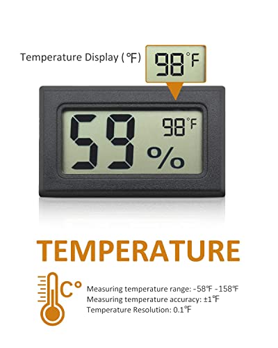 6 пакуваат мини дигитални електронски мерачи на влажност на температурата мерачи на термометар во затворен хигрометар LCD дисплеј Фаренхајт